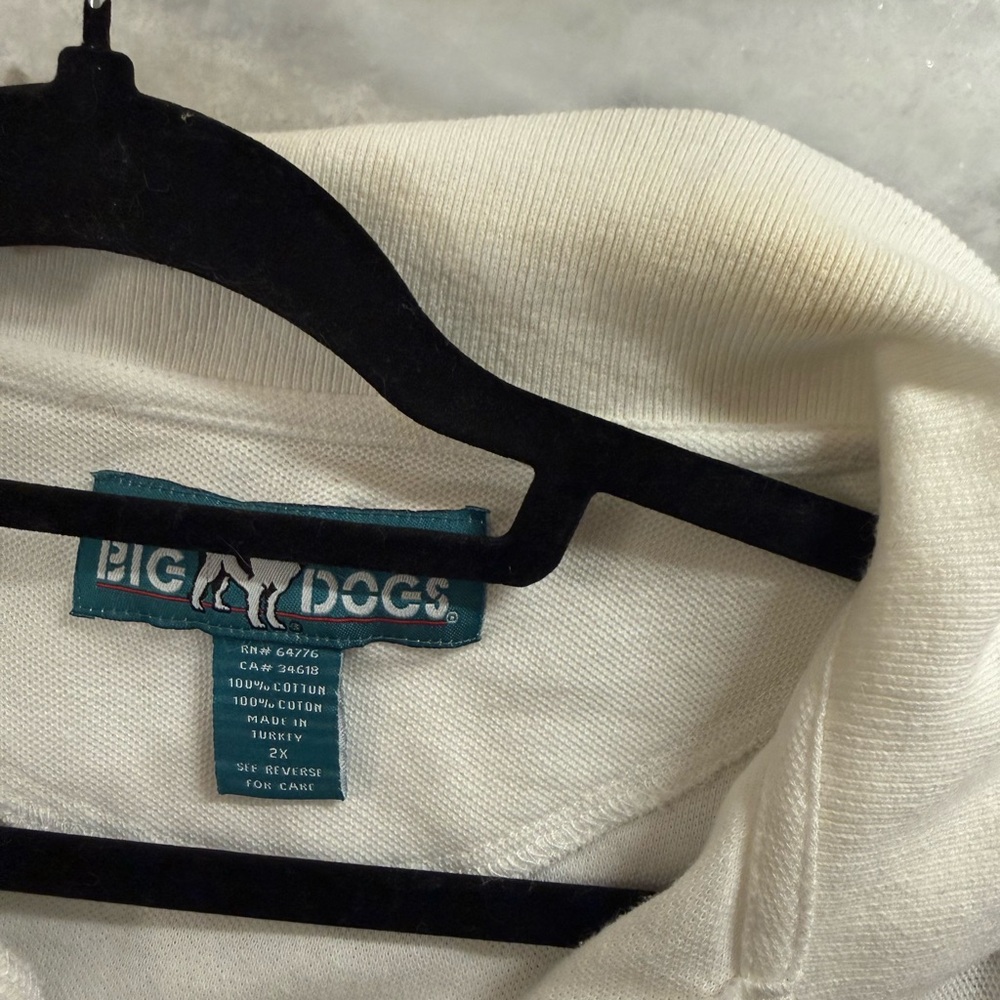 90s Vintage Big Dogs White Polo Shirt - Picture 4 of 5